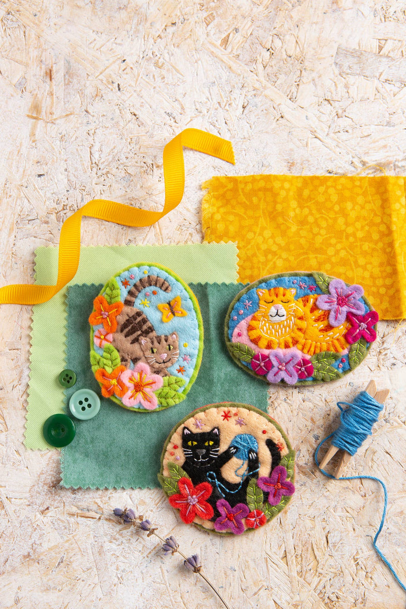 Ginger Cat Brooch Felt Craft Kit