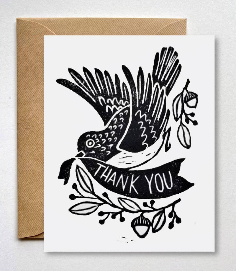 Block Printed Greeting Card - Thank You