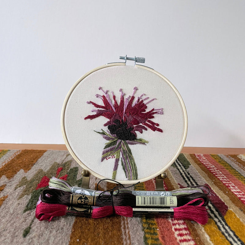 Bee Balm (5") DIY Embroidery Kit