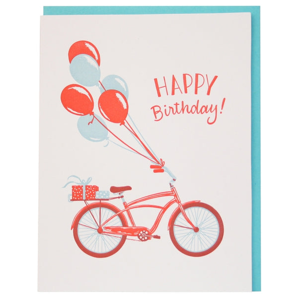 Bike and Balloons Birthday Card