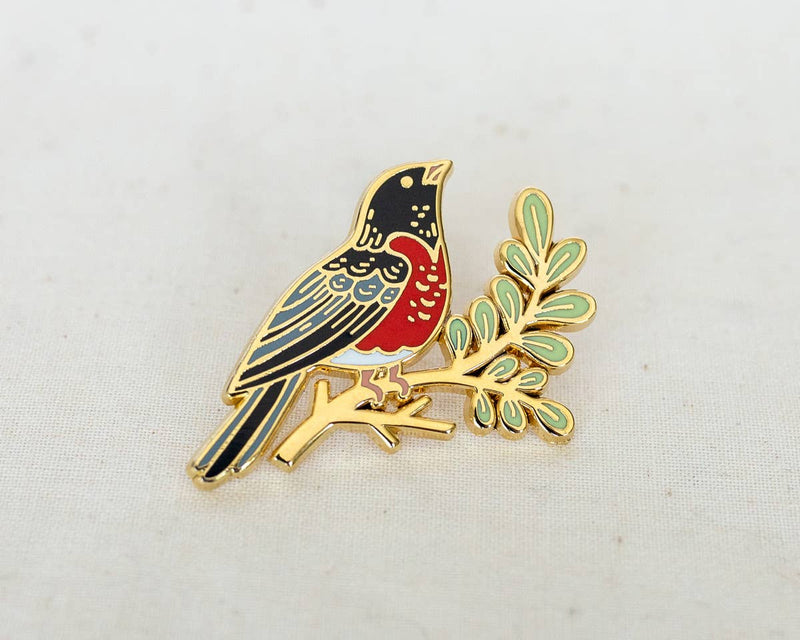 Robin Enamel Pin