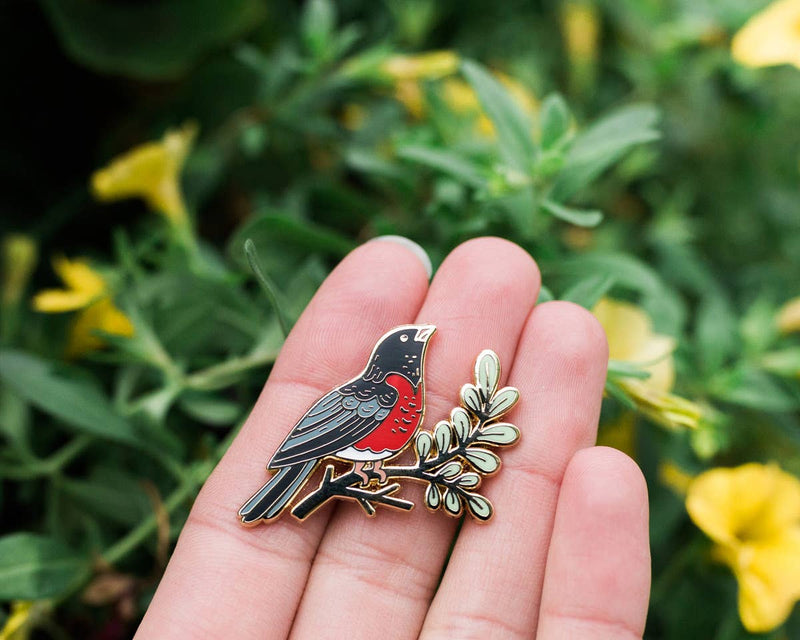 Robin Enamel Pin