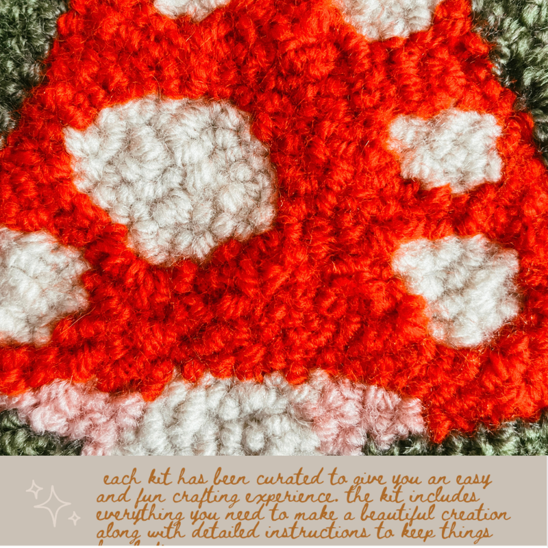 Mushroom Beginner DIY Punch Needle Kit