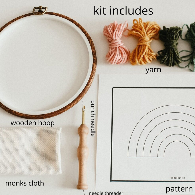 Rainbow Beginner DIY Punch Needle Kit