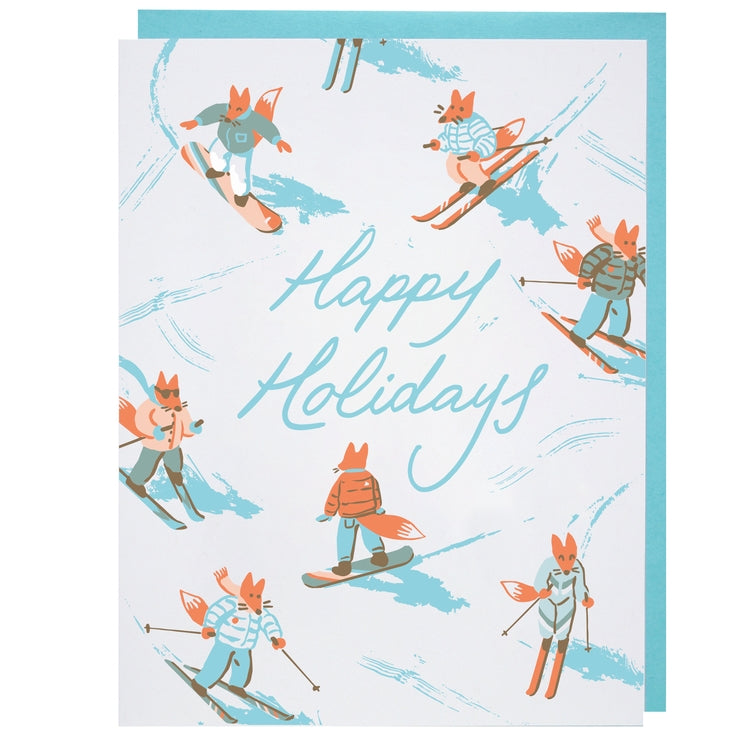 Alpine Foxes Holiday Card