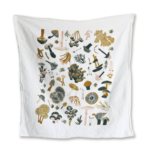 Mosses + Mushrooms Kitchen Tea Towel