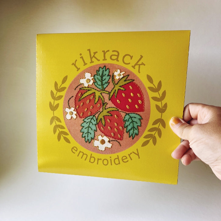 Embroidery kit featuring strawberries