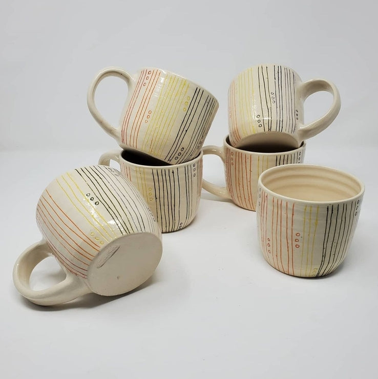 Handmade Ceramic Rainbow Stripe Mug