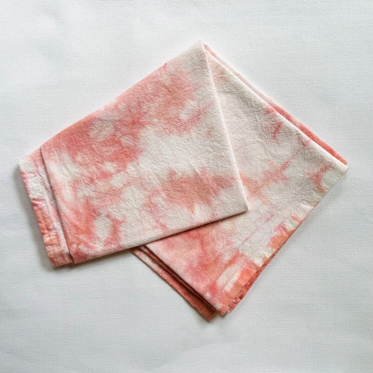 Naturally Dyed Tea Towel | Peach