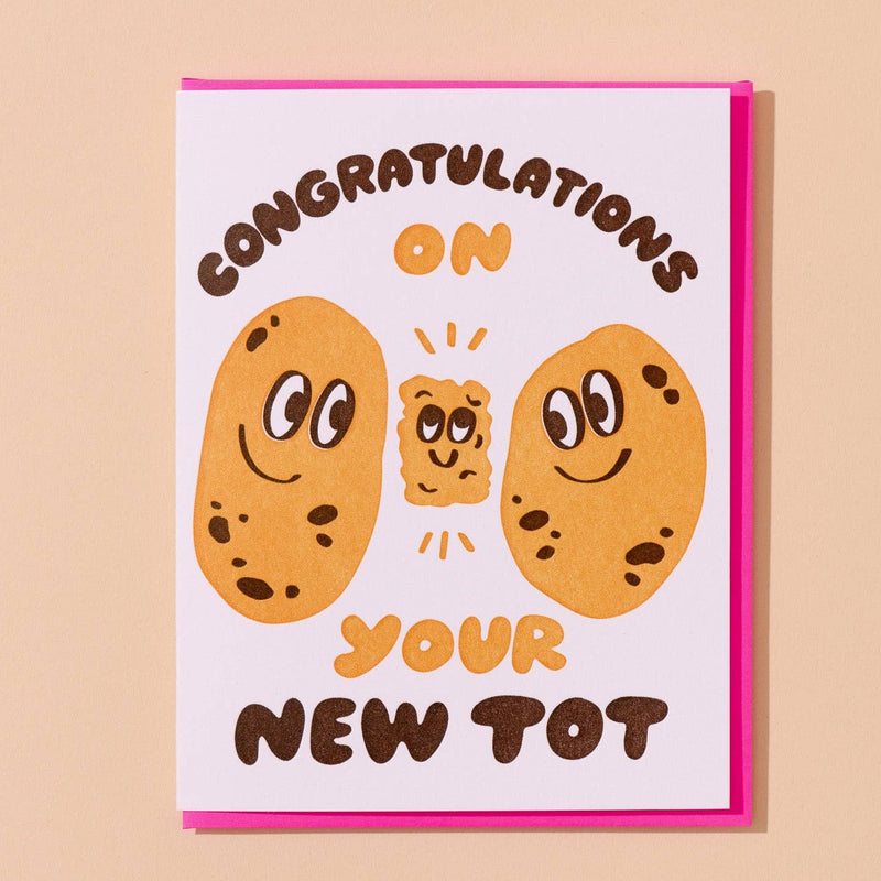 New Tot Potato New Baby Card Letterpress