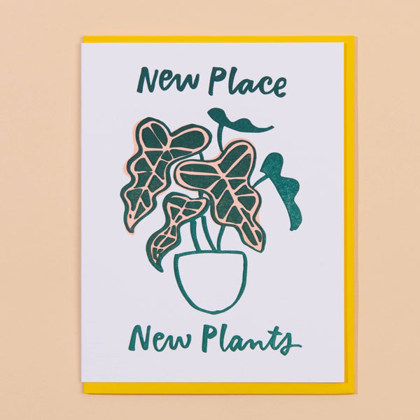 New Place, New Plants New Home Letterpress Greeting Card