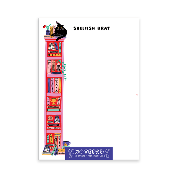 Shelfish Brat Cat Books Notepad