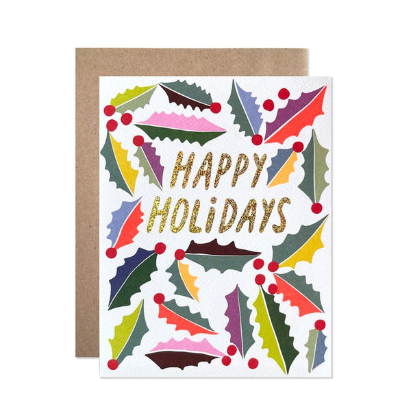 Happy Holidays Holly Card