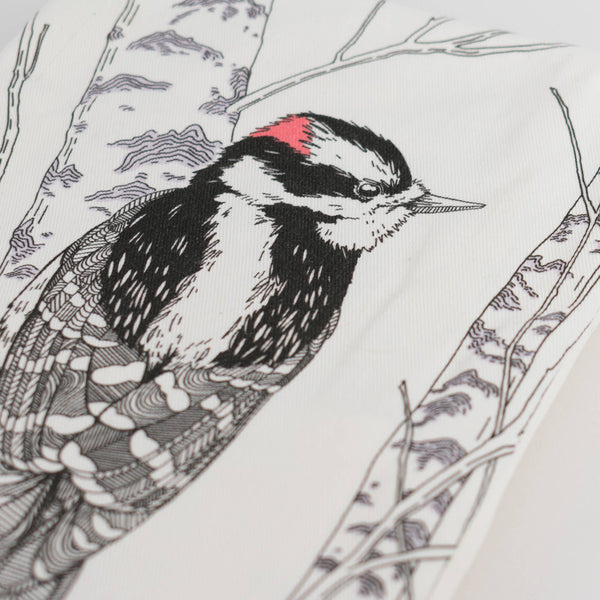 Downy Woodpecker Tea Towel