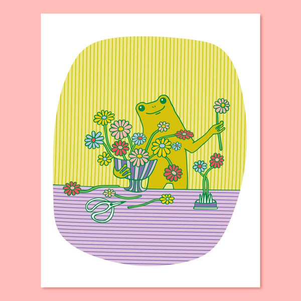 Flower Froggy Print - 8 x 10 Art Print