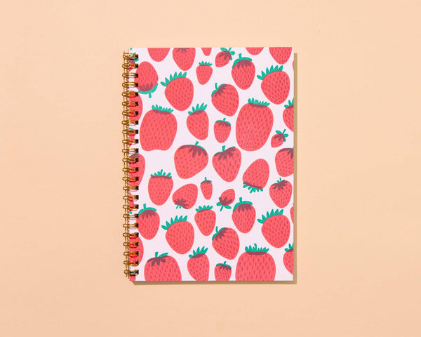 Strawberry Letterpress Spiral Notebook