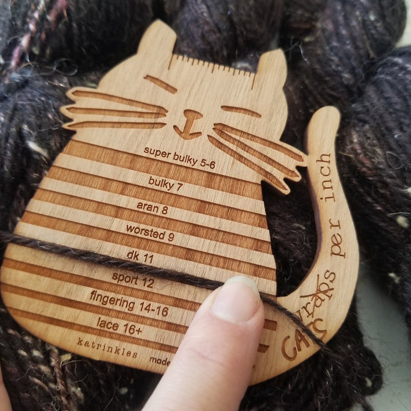 "Cats Per Inch" Wraps Per Inch Yarn Gauge Tool