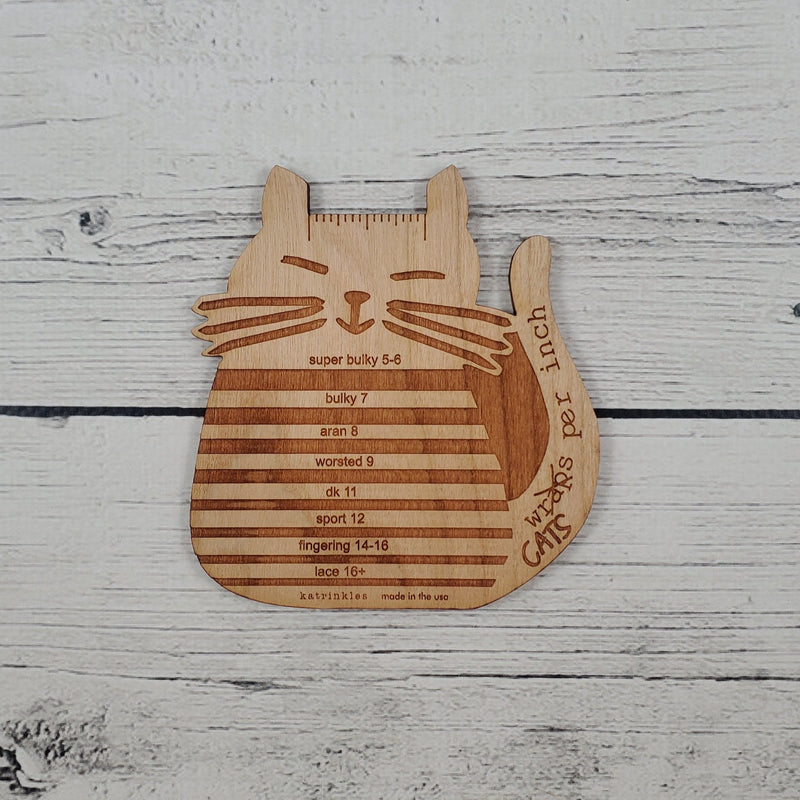 "Cats Per Inch" Wraps Per Inch Yarn Gauge Tool