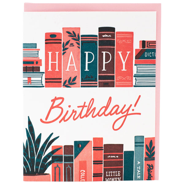 Bookshelf Birthday Card