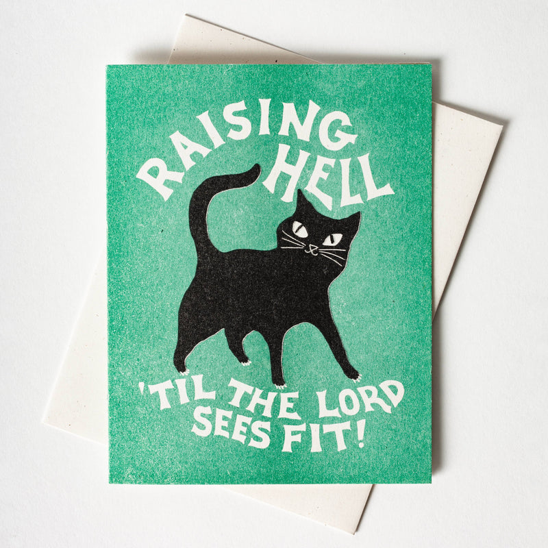 Raising Hell Cat Card