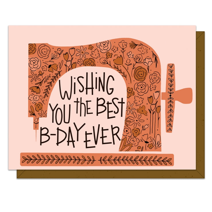 Best Birthday Ever Vintage Sewing Machine Card