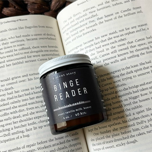 Binge Reader | Bookish Candle | Sweet Vanilla. Milk + Honey | 4 oz.