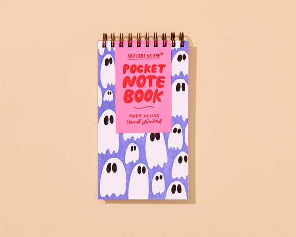 Ghosts Letterpress Pocket size Spiral Lined Notebook