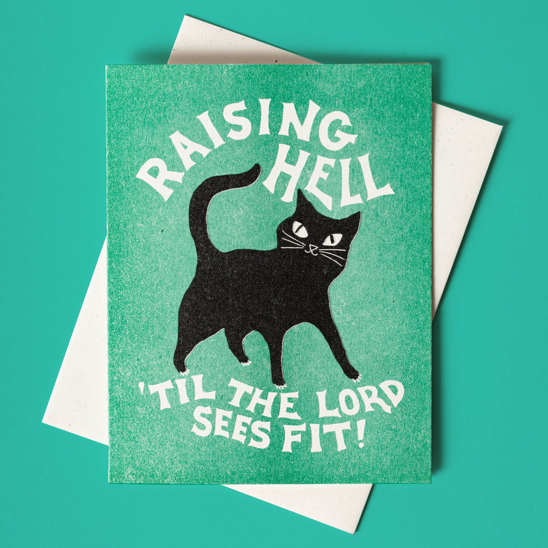 Raising Hell Cat Card