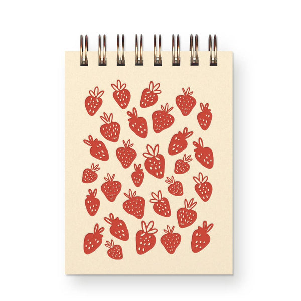 Strawberry Pattern Mini Jotter Notebook