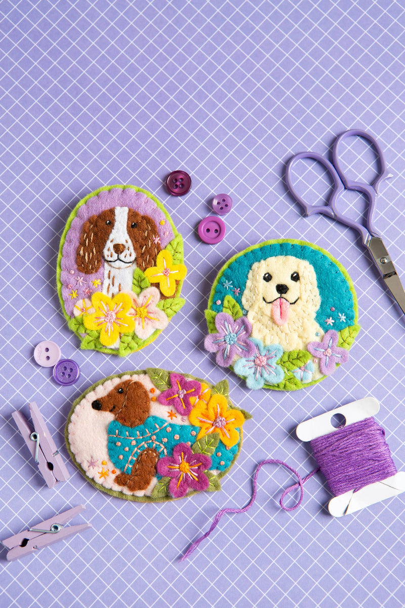 Golden Retriever Brooch Felt Craft Kit