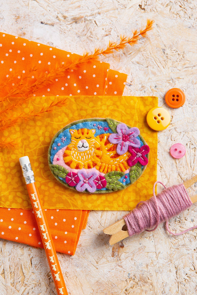 Ginger Cat Brooch Felt Craft Kit