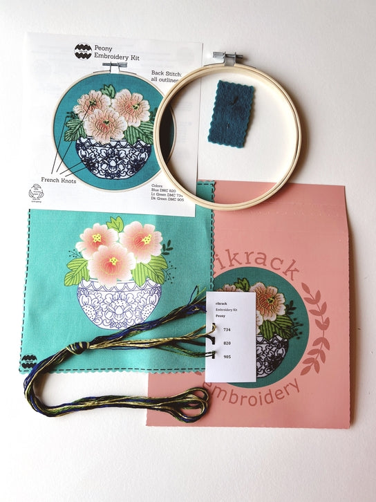 Peony Embroidery Kit | DIY