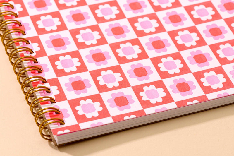 Blume Quilt Floral Letterpress Spiral Notebook