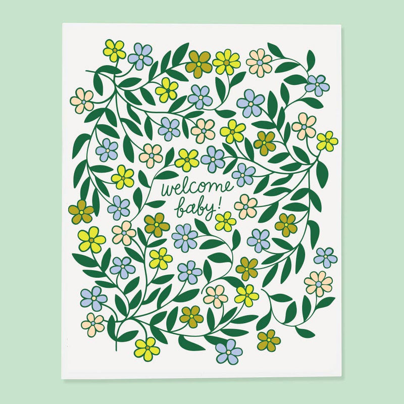 Welcome Baby Floral Card