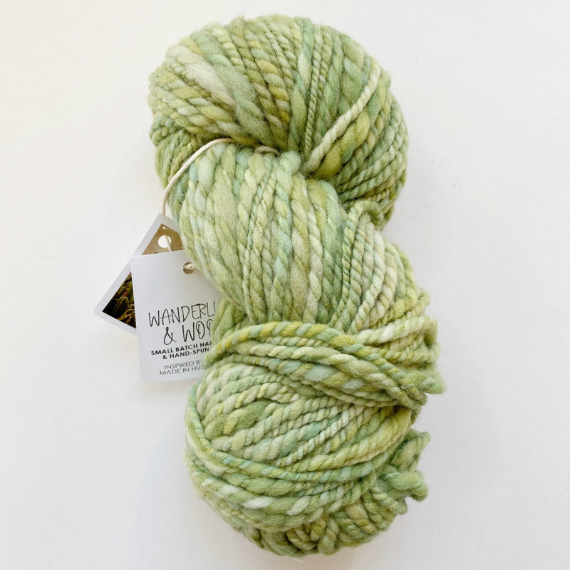 Spring Green Hand-Spun Bulky Targhee Wool Yarn