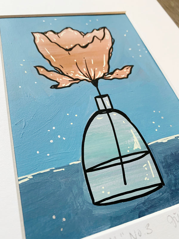 Bottle Floral No. 5 Original Painting, 8"x10"