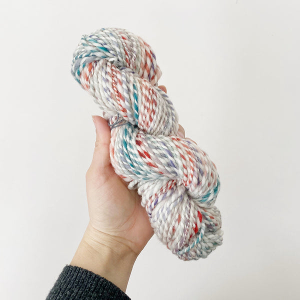 American Candy-Stripe Hand-Spun Wool Yarn