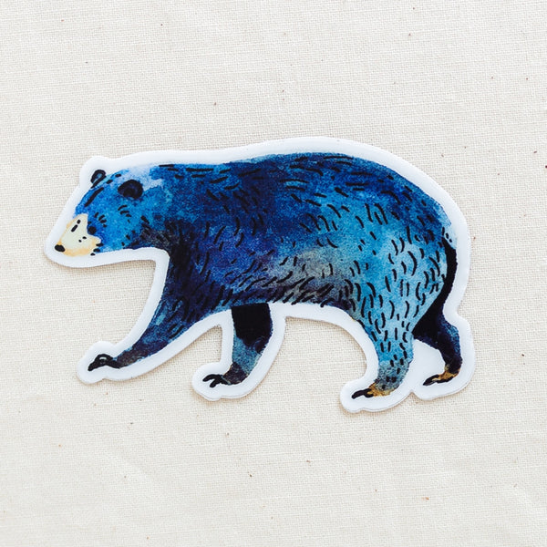 Blue bear vinyl sticker