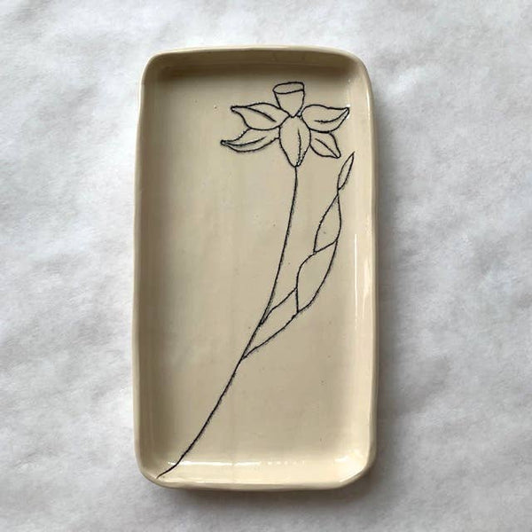Ceramic daffodil tray