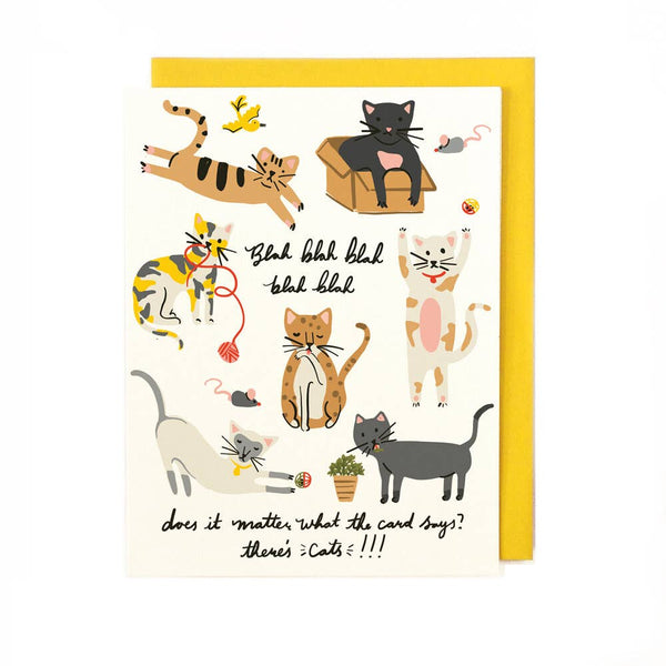 Distracted Cats Greeting Card