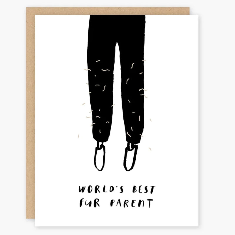 Fur Parent Card - black pants with pet fur