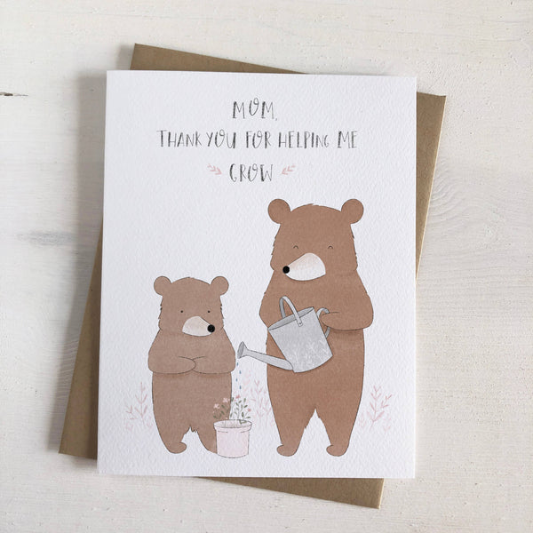 mother's day card with bears