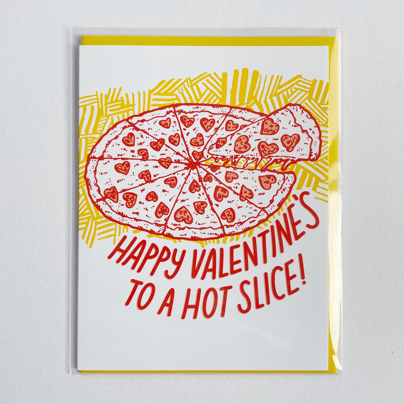 Valentine's day card with pizza