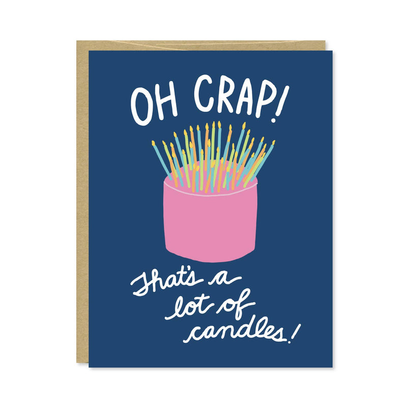 Birthday card with a lot of candles