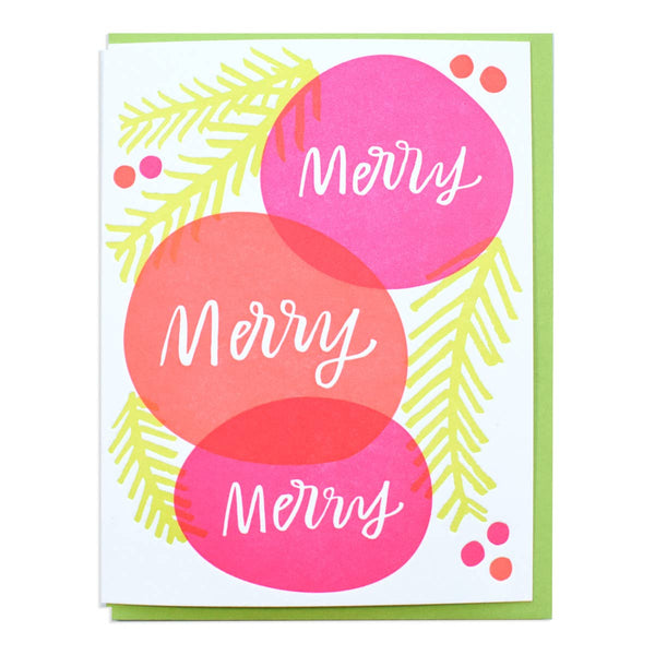 Neon Merry Christmas Card