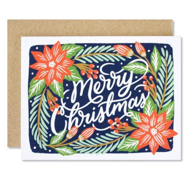 Merry Christmas Floral Card