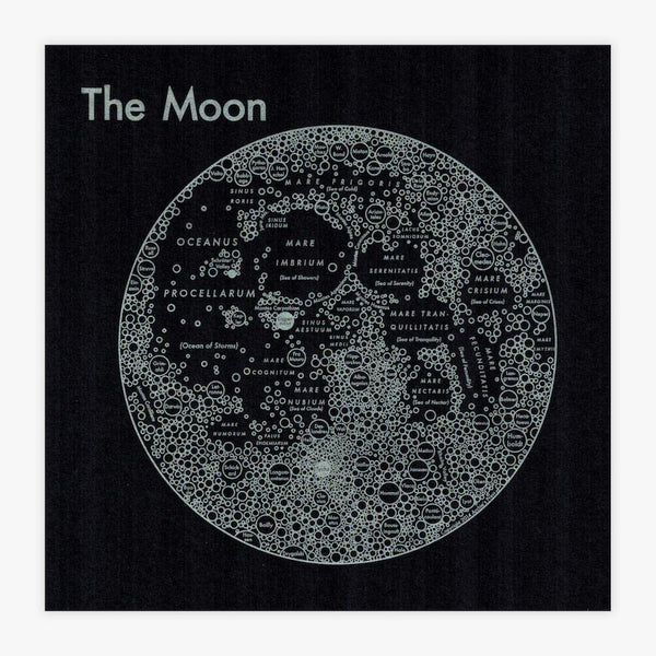 Moon letterpress map print