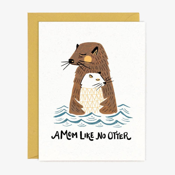 Mother's day card with otters