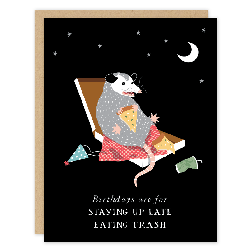 Possum Pizza Birthday Card
