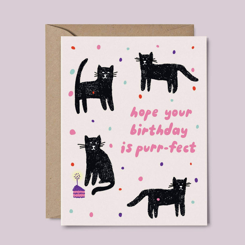 Birthday card with black cats